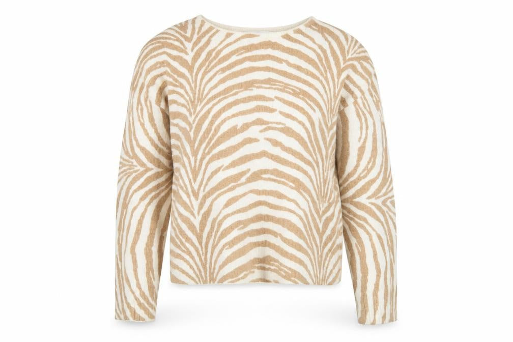 Marks and Spencer Women's Beige Animal Print Pullover Jumper Size 8