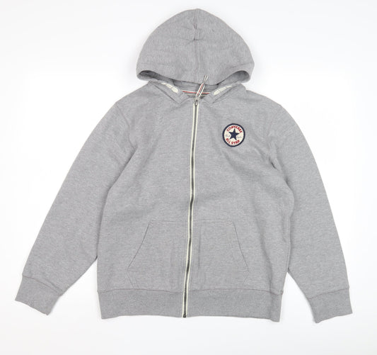 Converse Boys Grey XL Full Zip Hoodie with Logo