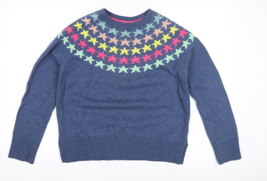 White Stuff Women's Blue Star Pullover Jumper Size 12