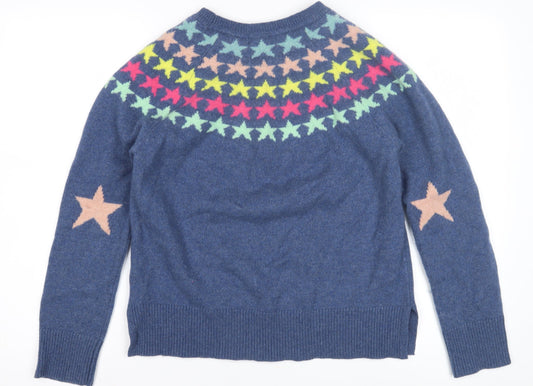 White Stuff Women's Blue Star Pullover Jumper Size 12