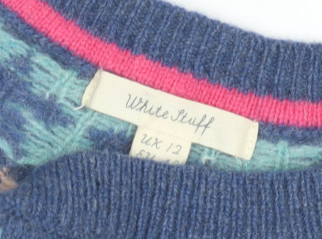 White Stuff Women's Blue Star Pullover Jumper Size 12