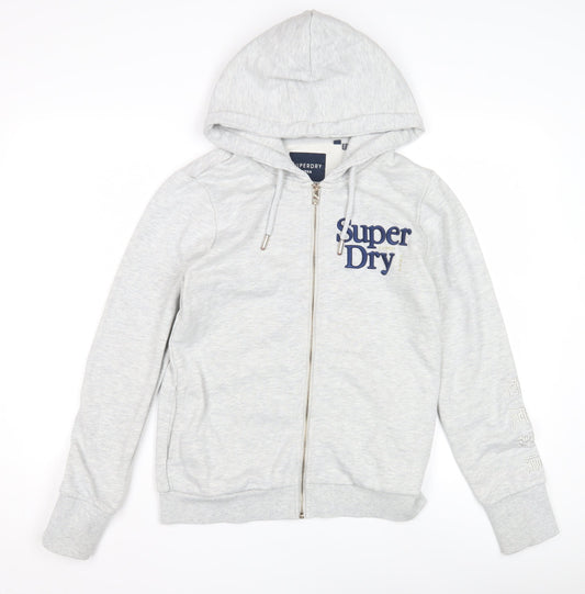 Superdry Women's Grey Full Zip Hoodie, Size 12, Casual