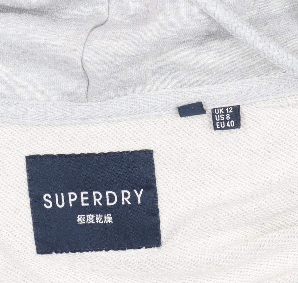 Superdry Women's Grey Full Zip Hoodie, Size 12, Casual