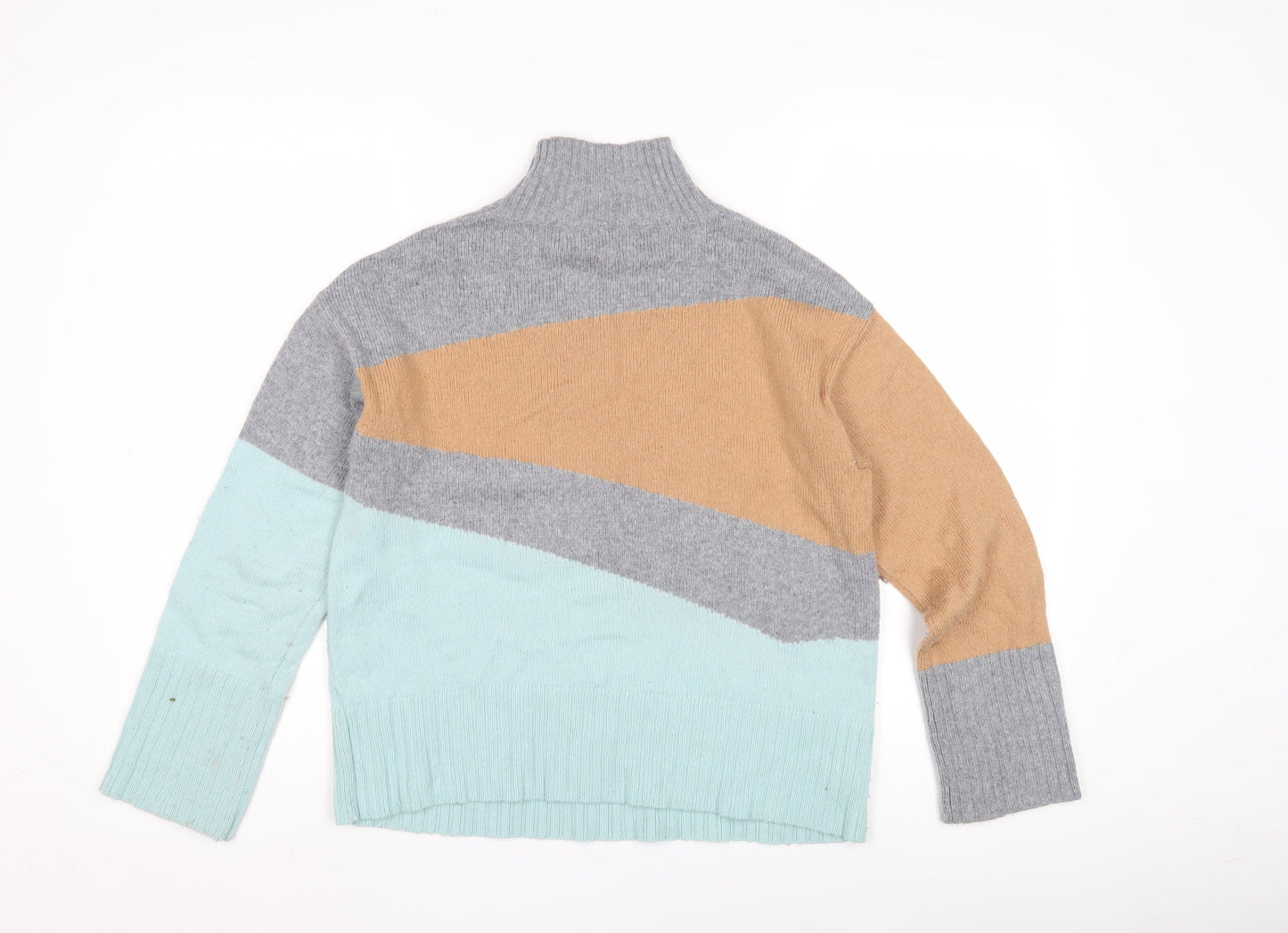 Marks and Spencer Womens Grey Beige Blue Pullover Jumper Size 12