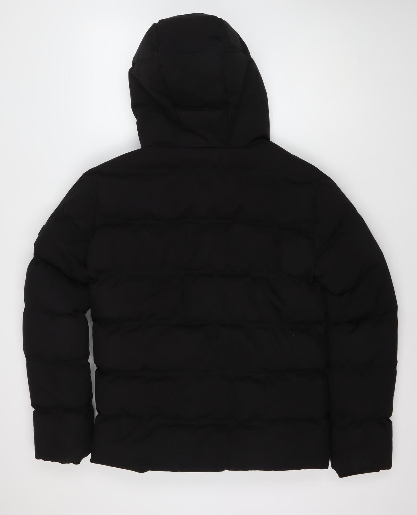 STATUS Men's Black Puffer Jacket - S, Hooded Winter Style