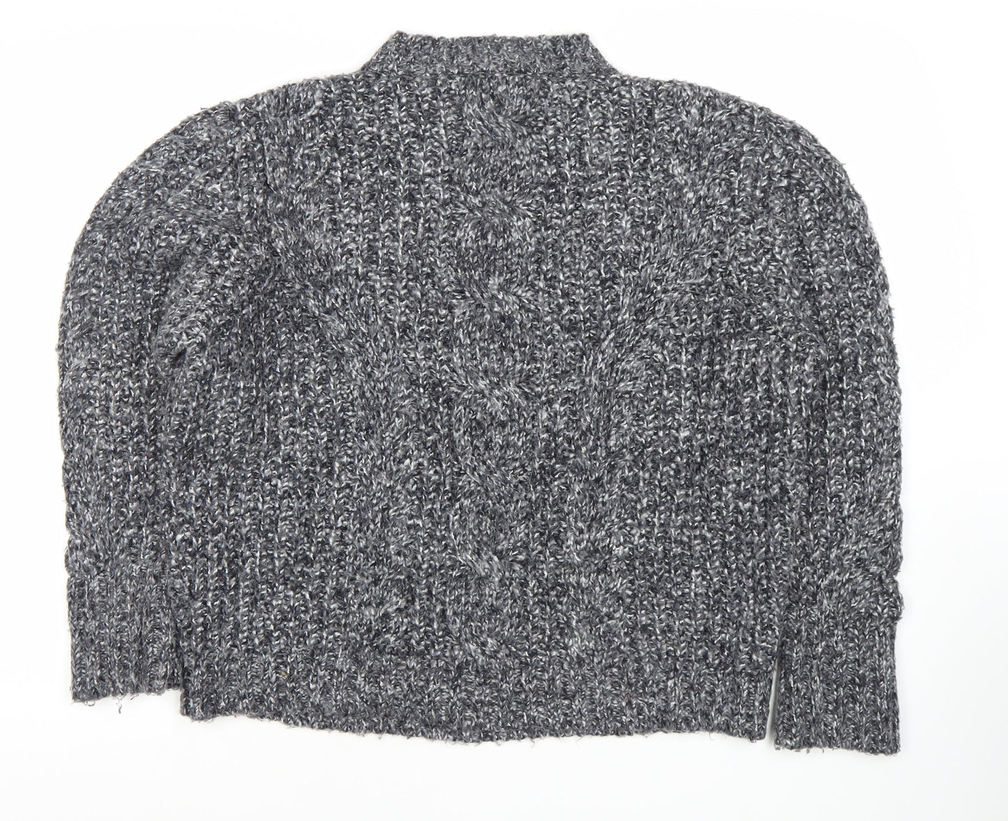 Topshop Women's Grey Chunky-Knit Jumper, Size 14
