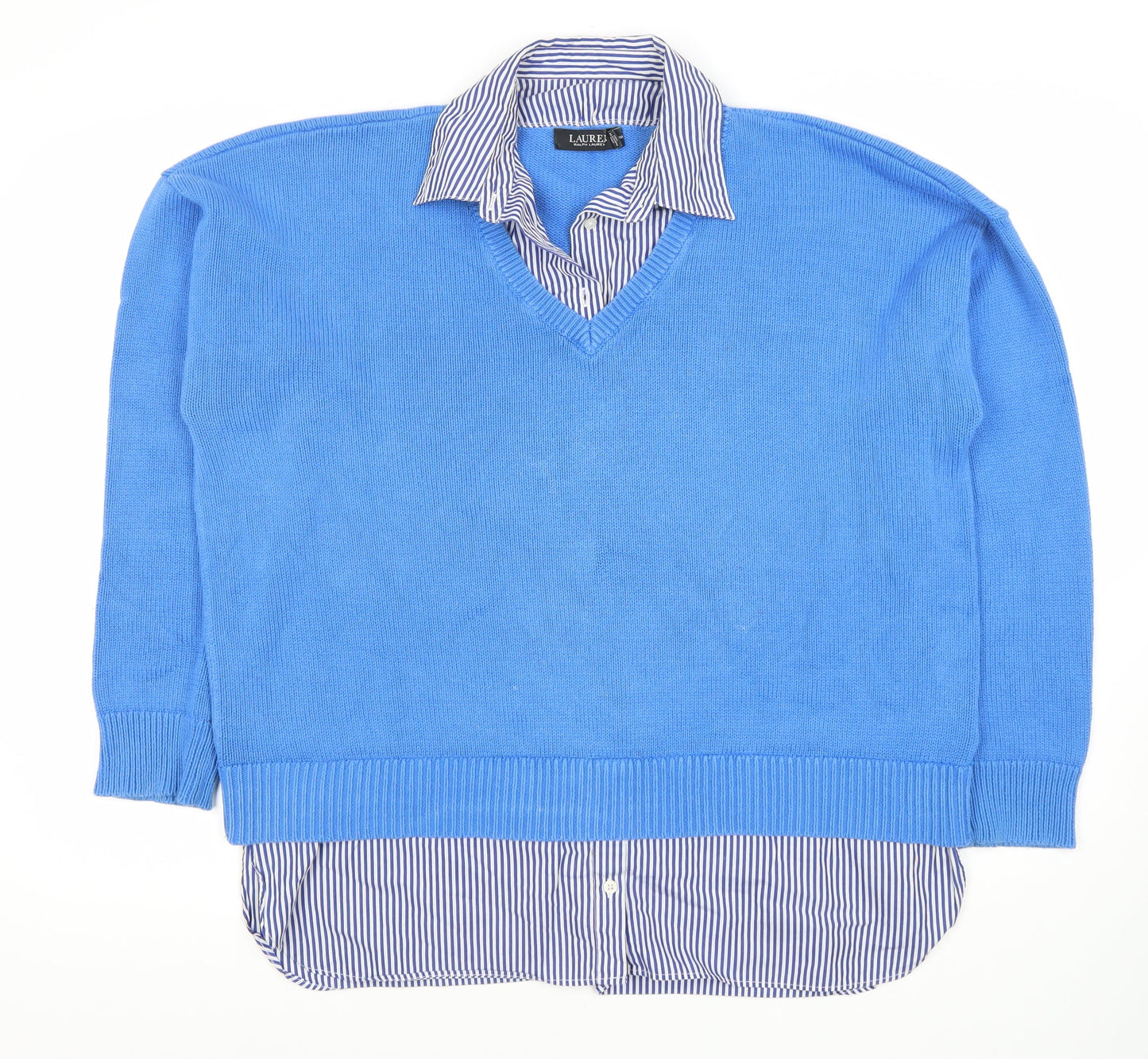Ralph Lauren Women's Blue XL V-Neck Pullover Jumper