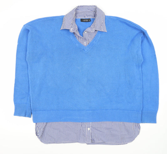Ralph Lauren Women's Blue XL V-Neck Pullover Jumper