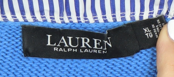 Ralph Lauren Women's Blue XL V-Neck Pullover Jumper