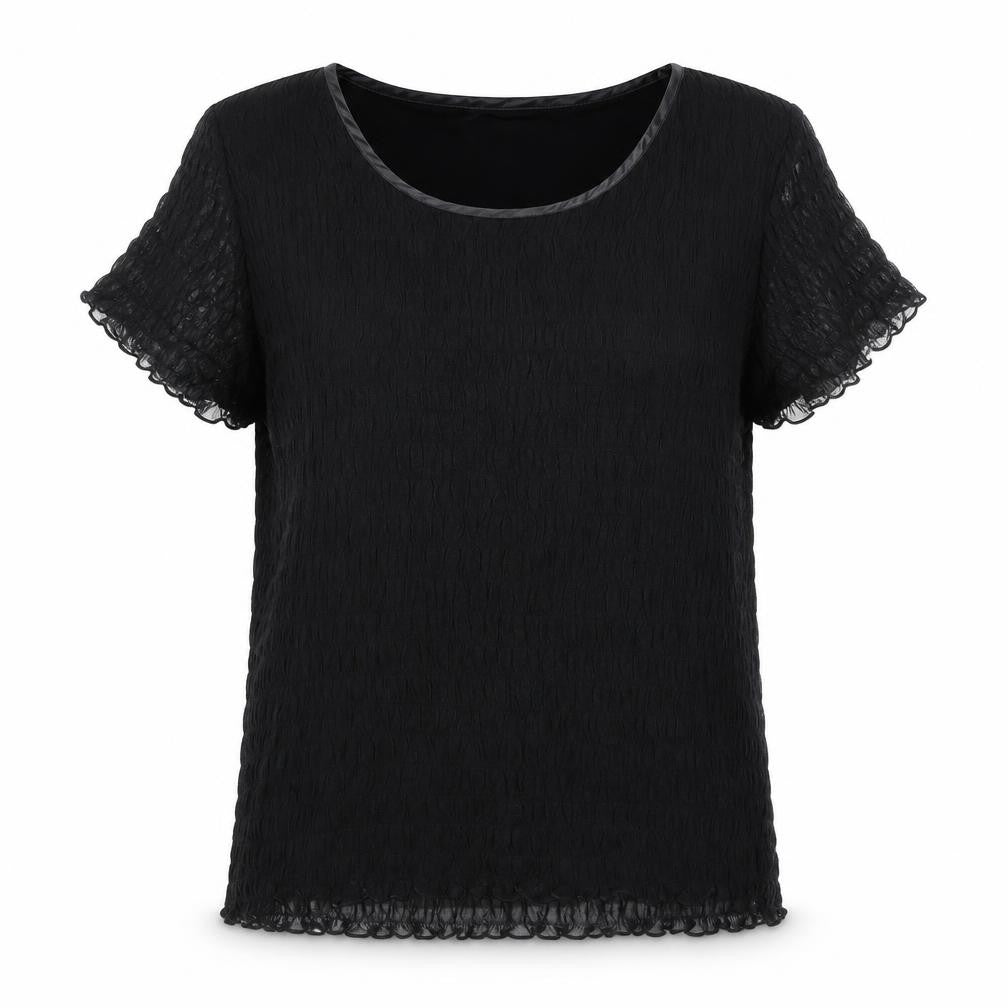 Front view of Bonmarché Women's Black Short Sleeve Top M