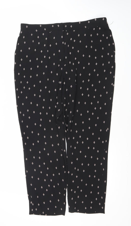 Vila Women's Black Argyle Trousers Size 10