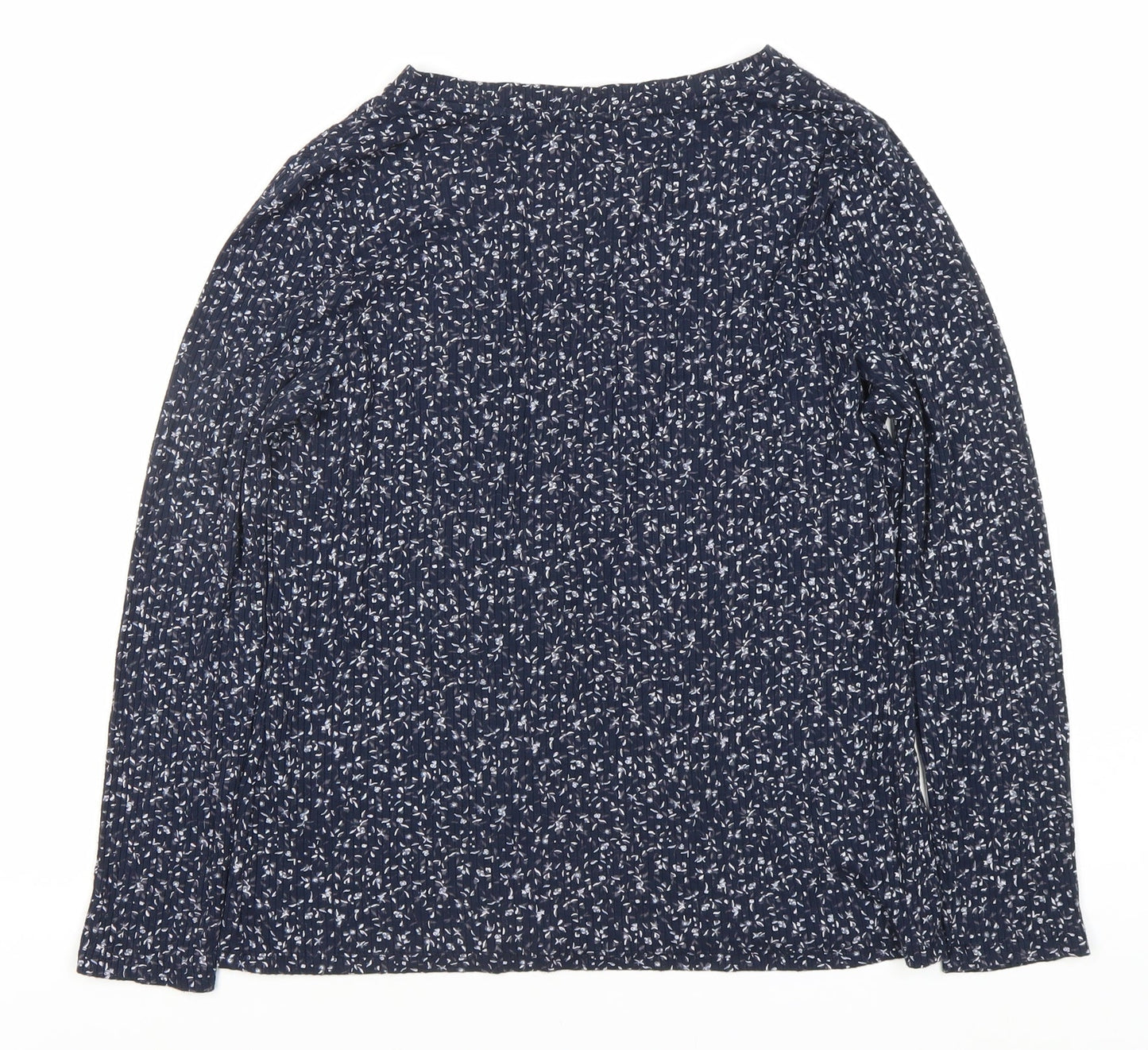 Marks and Spencer Women's Blue Floral Long Sleeve Blouse