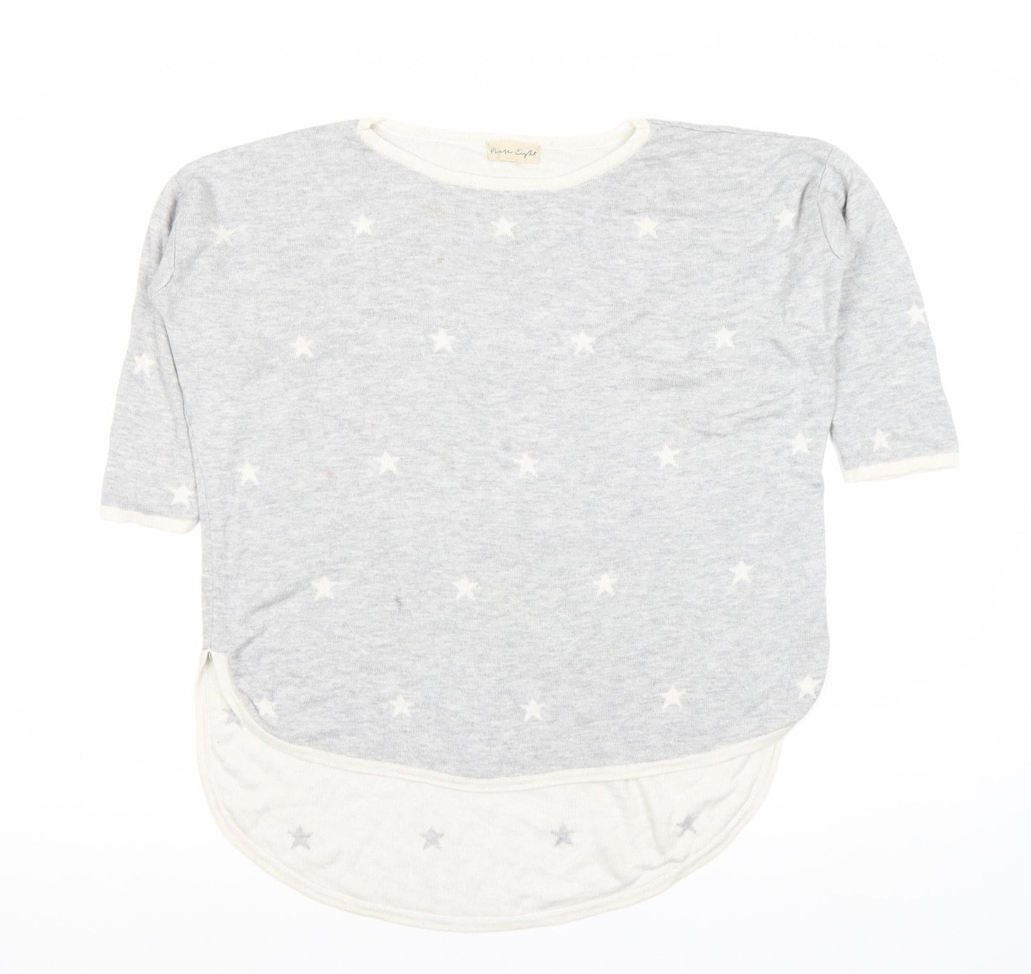 Peace & Calm Women's Grey Star T-Shirt 3/4 Sleeve