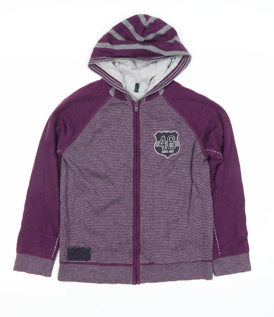 Benetton Boys Purple Full Zip Hoodie 11-12 Years
