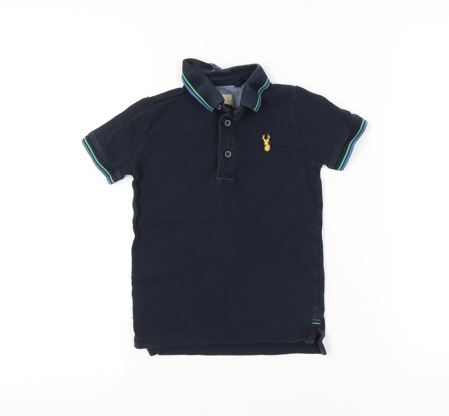 Next Boys Blue Polo Shirt 4 Years Short Sleeve Cotton