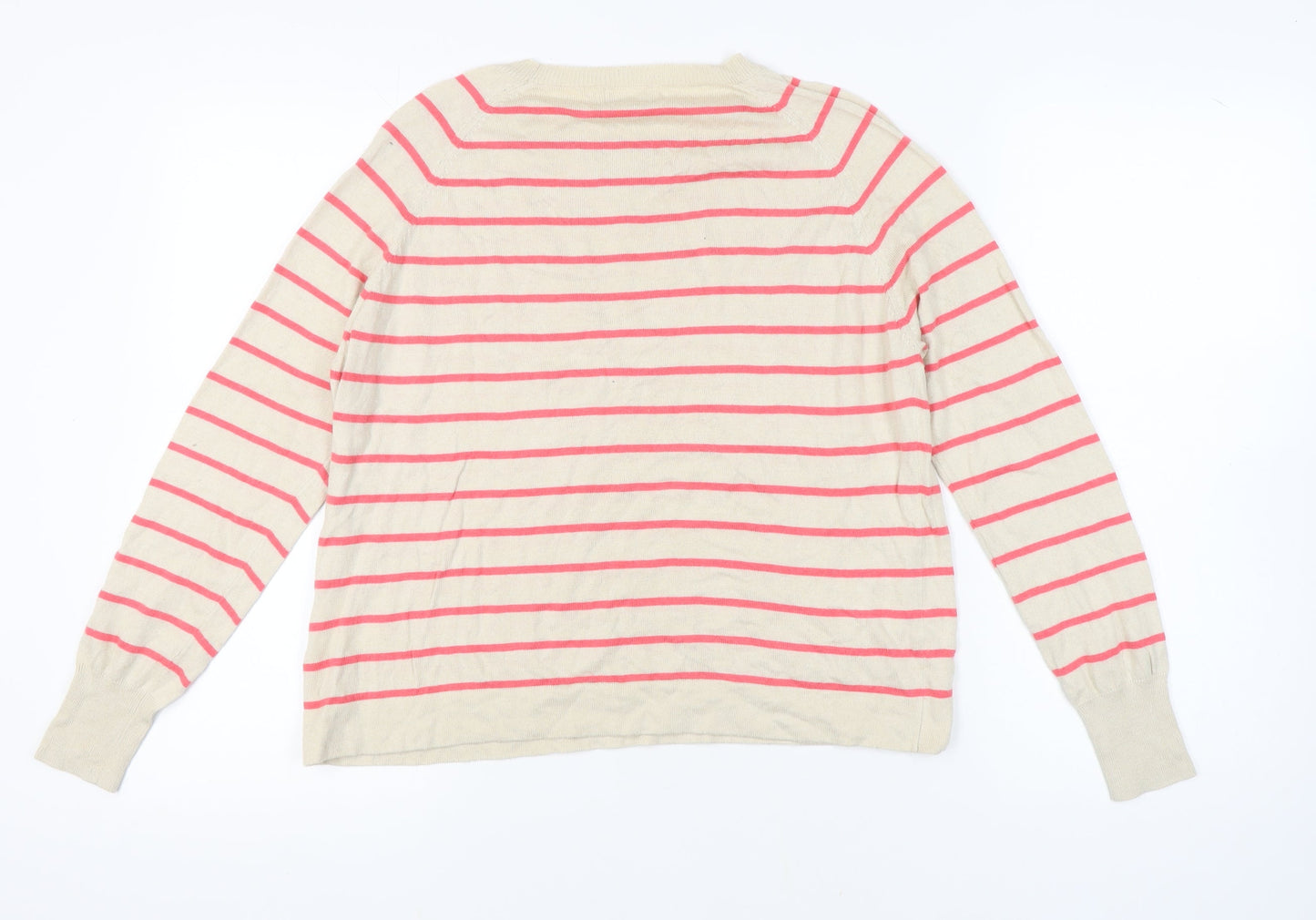 Linea Women's Beige Striped Pullover Jumper M