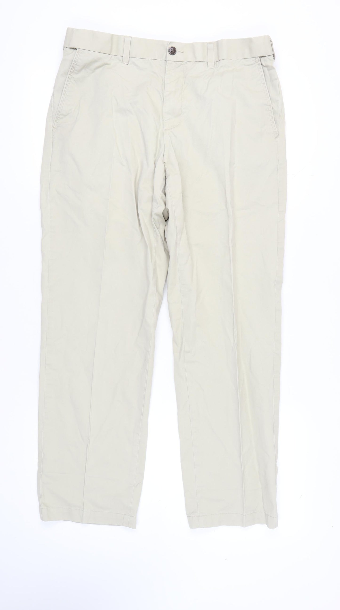 Marks and Spencer Men's Beige Chino Trousers, Size 36
