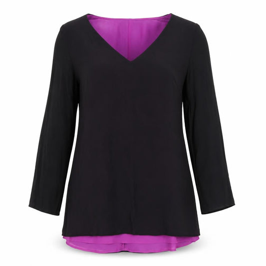 Womens UK Size 14 Anna Scholz Purple Silk Blouse