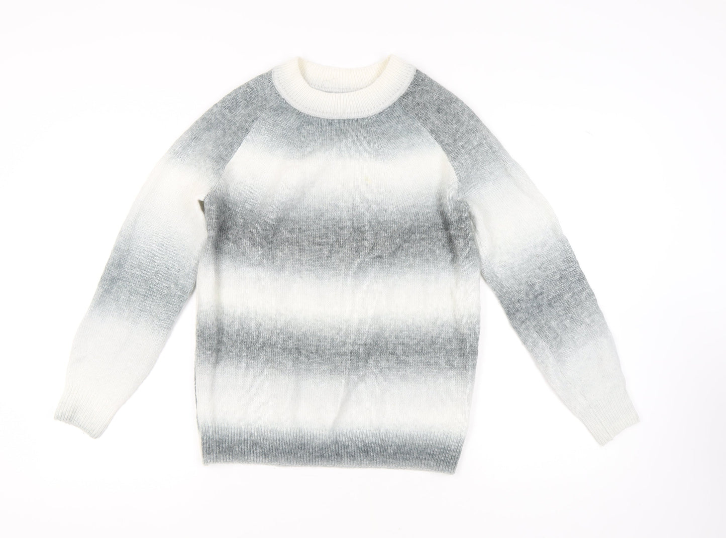 Marks and Spencer Women's Grey Striped Pullover Jumper