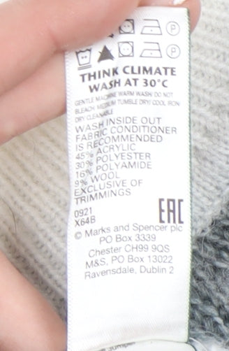 Marks and Spencer Women's Grey Striped Pullover Jumper