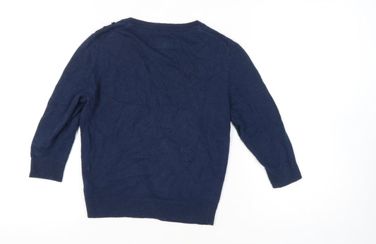 Joules Women's Blue Cardigan Size 10 Beaded Knit