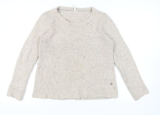 White Stuff Women's Beige Wool Pullover Jumper Size 14