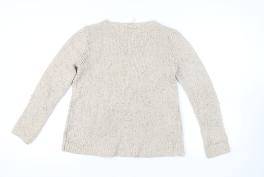 White Stuff Women's Beige Wool Pullover Jumper Size 14