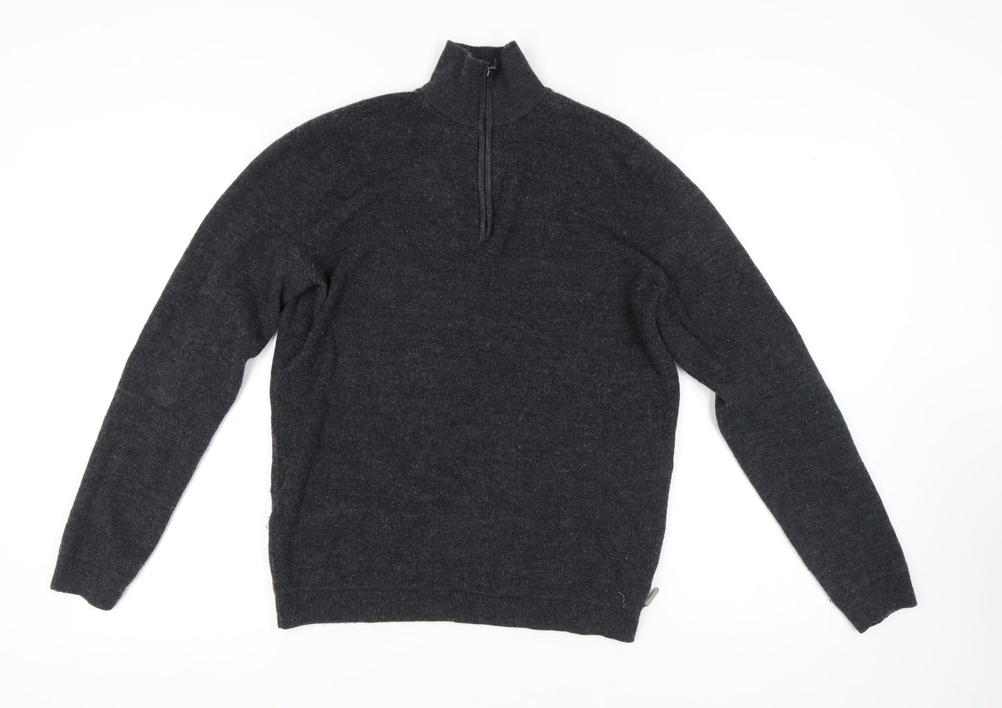 Superdry Men's M Black Full Zip Jumper High Neck
