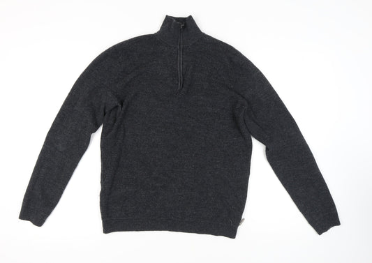 Superdry Men's M Black Full Zip Jumper High Neck