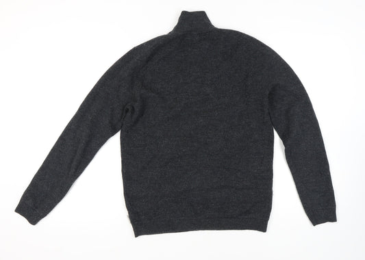 Superdry Men's M Black Full Zip Jumper High Neck