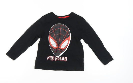 Marvel Boys Black Miles Morales Spider-Man T-Shirt 4-5 Years