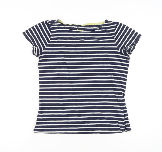 Boden Women's Blue Striped Cotton T-Shirt - Size 12