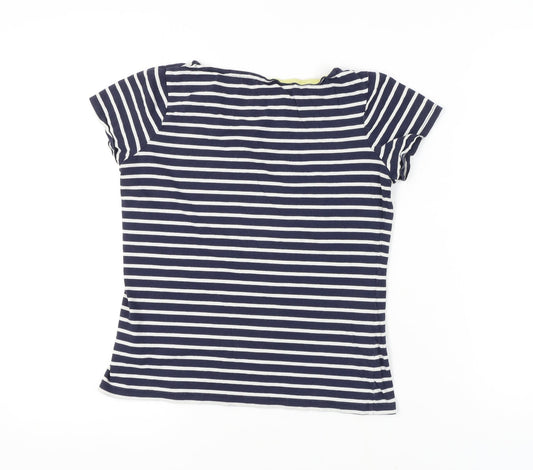 Boden Women's Blue Striped Cotton T-Shirt - Size 12