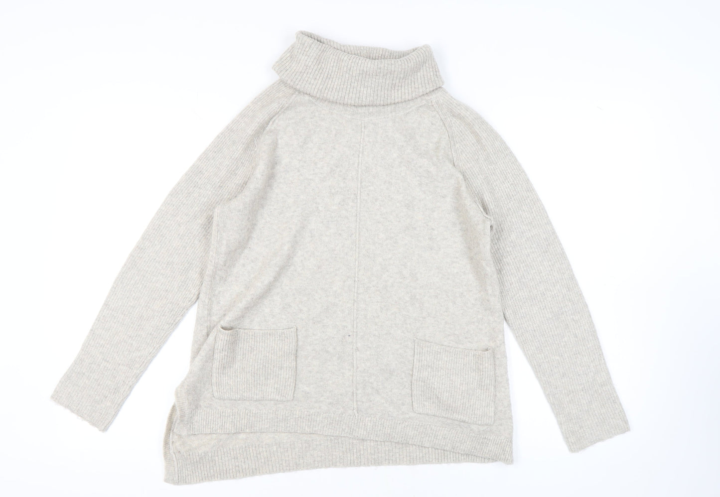 White Stuff Women's Beige Roll Neck Pullover Jumper Size 12