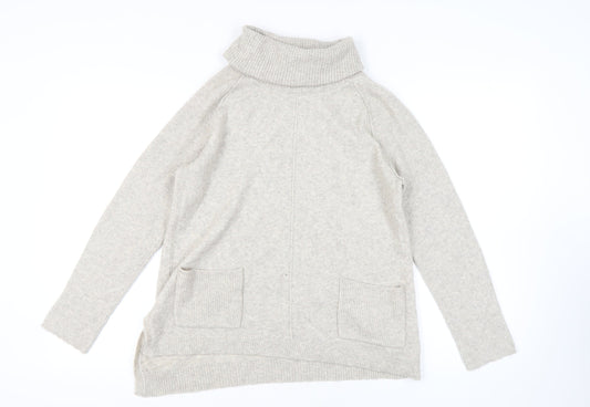 White Stuff Women's Beige Roll Neck Pullover Jumper Size 12