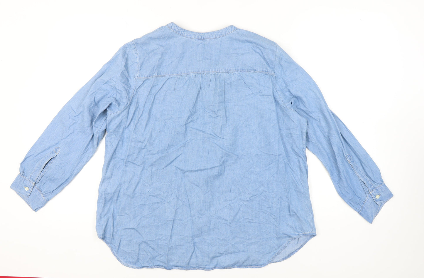 Levi's Women's Blue Cotton Blouse, Size 16, Casual, Button Accents