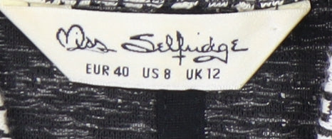 Miss Selfridge Women's Black & White Knit Coat Size 12