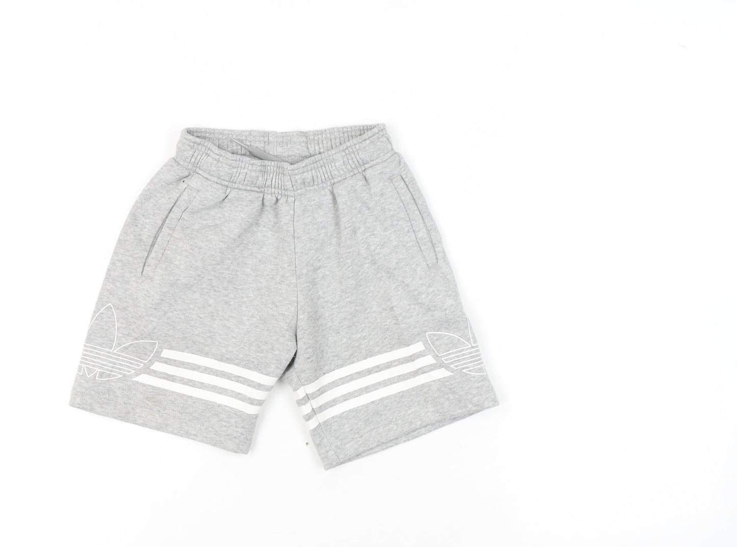 Adidas Boys Grey Athletic Shorts, 5-6 Years, Elastic Waist