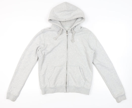 Jack Wills Women's Grey Full Zip Hoodie Size 10
