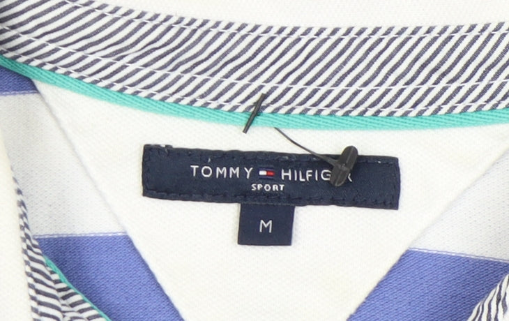 Tommy Hilfiger Women's Polo Shirt, Blue Stripe, M