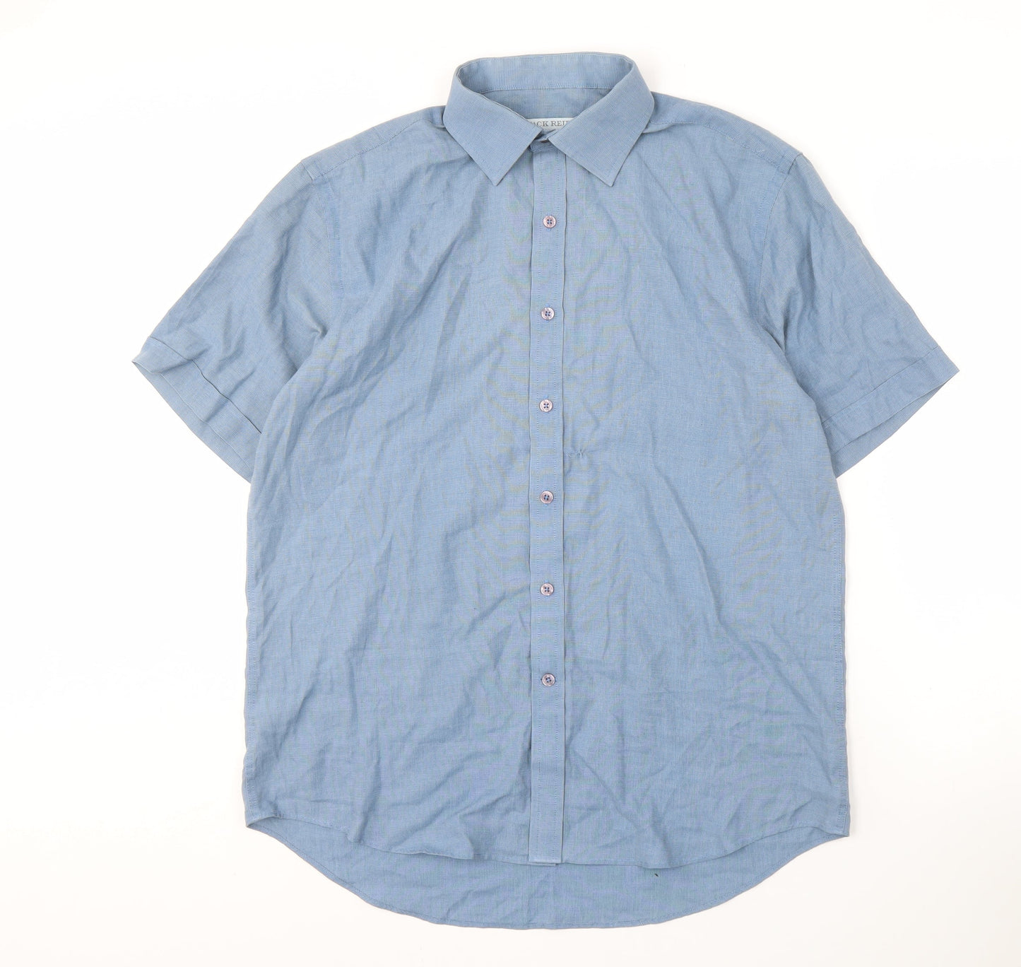 Jack Reid Men's Blue Short Sleeve Button-Up Shirt