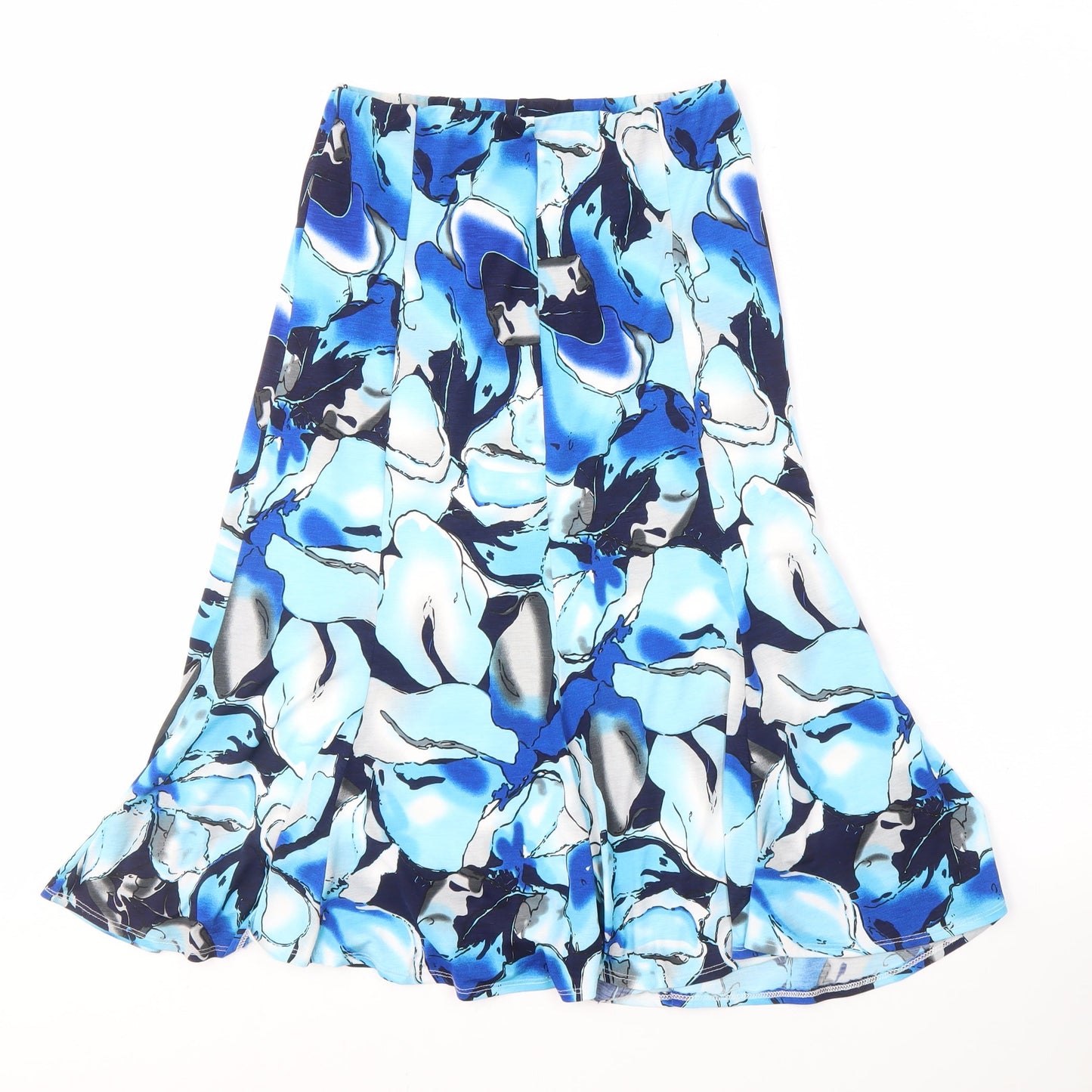Saloos Women's Blue Floral Skirt, Size 14