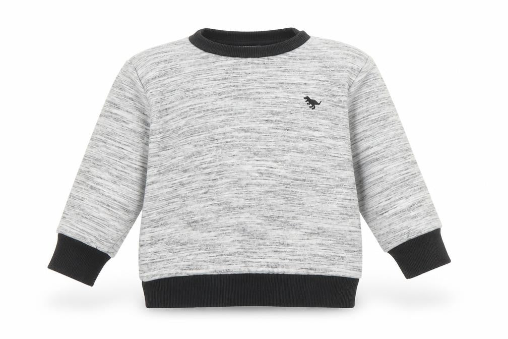 Front view of Next boys’ grey pullover sweatshirt, 2-3 years, crew neck