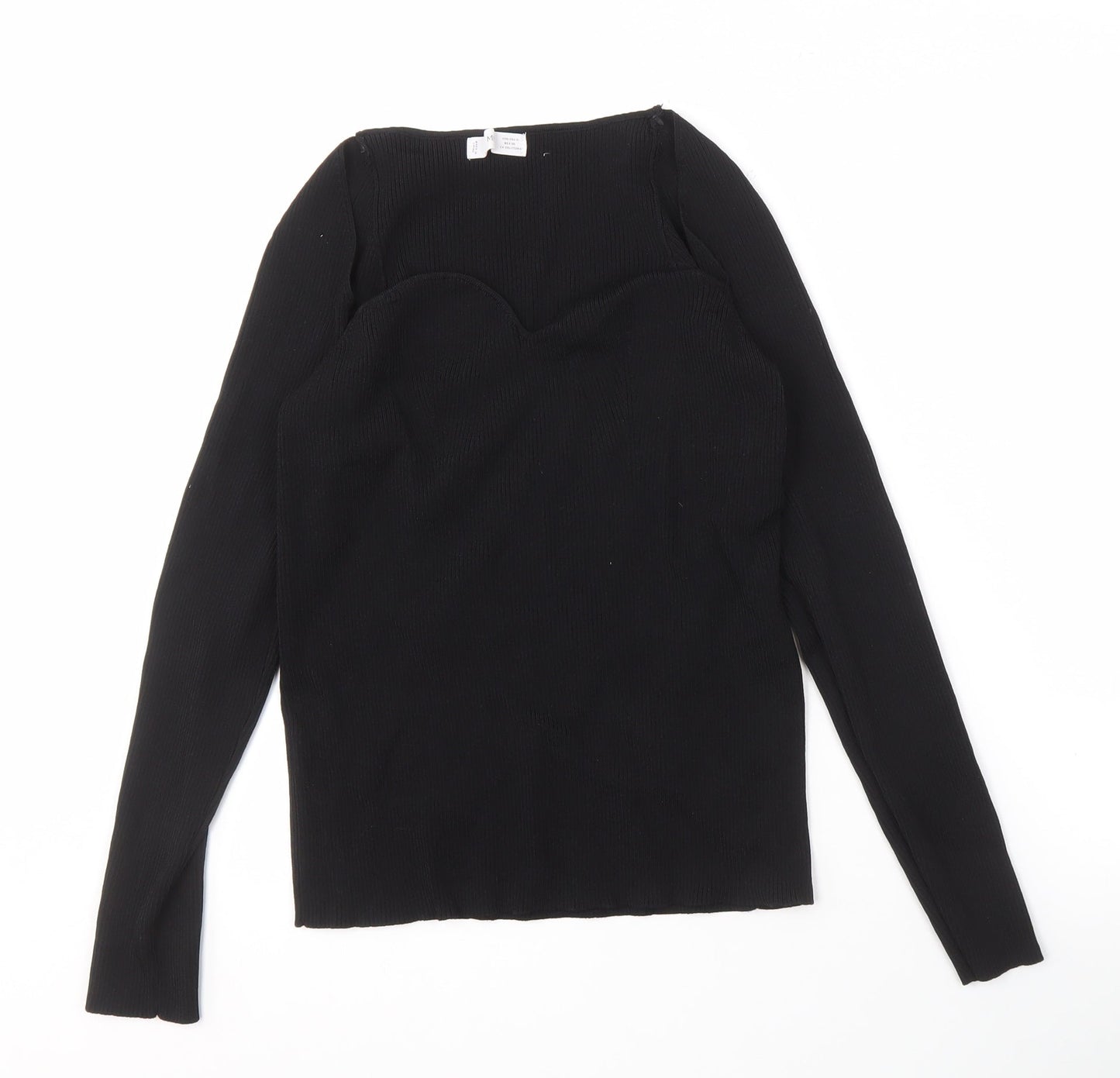 MNG Women's Black Long Sleeve Knit Top XL