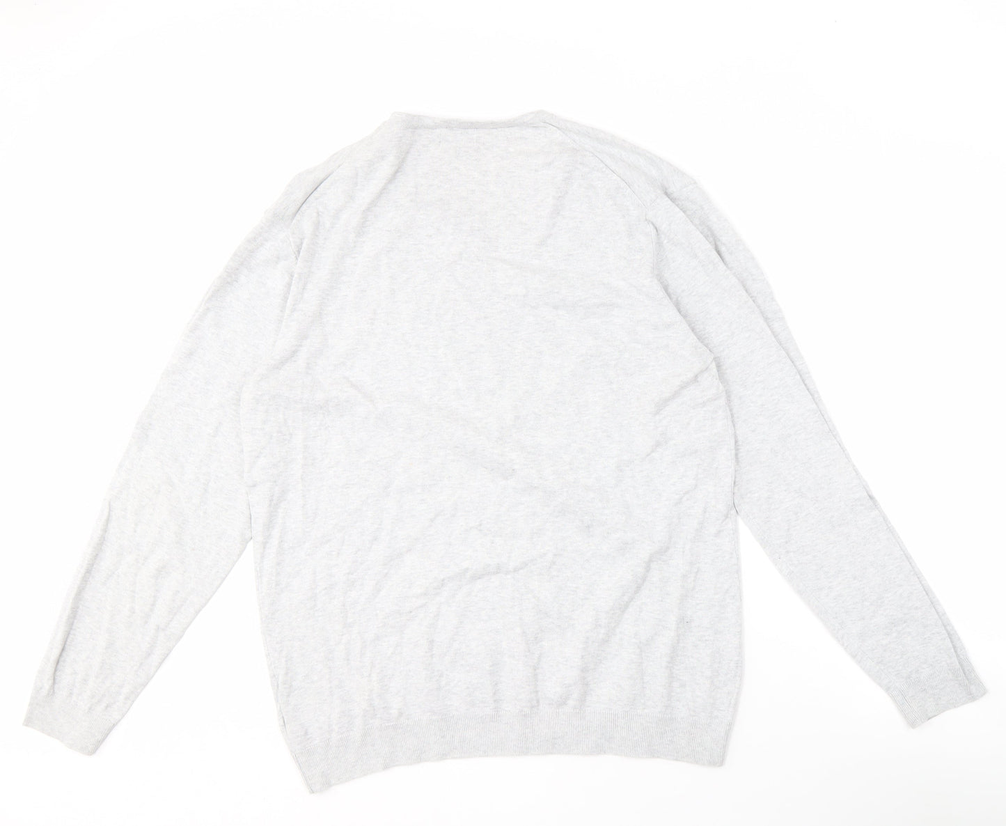 Next Men's Grey V-Neck Pullover Jumper - Large