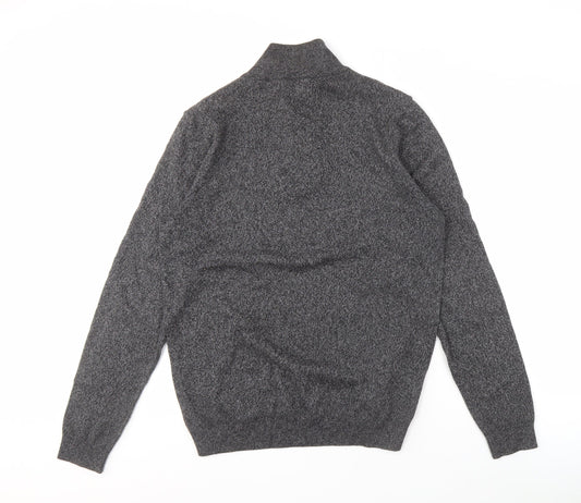 Next Men's Grey Full Zip Jumper, M, Cotton Blend