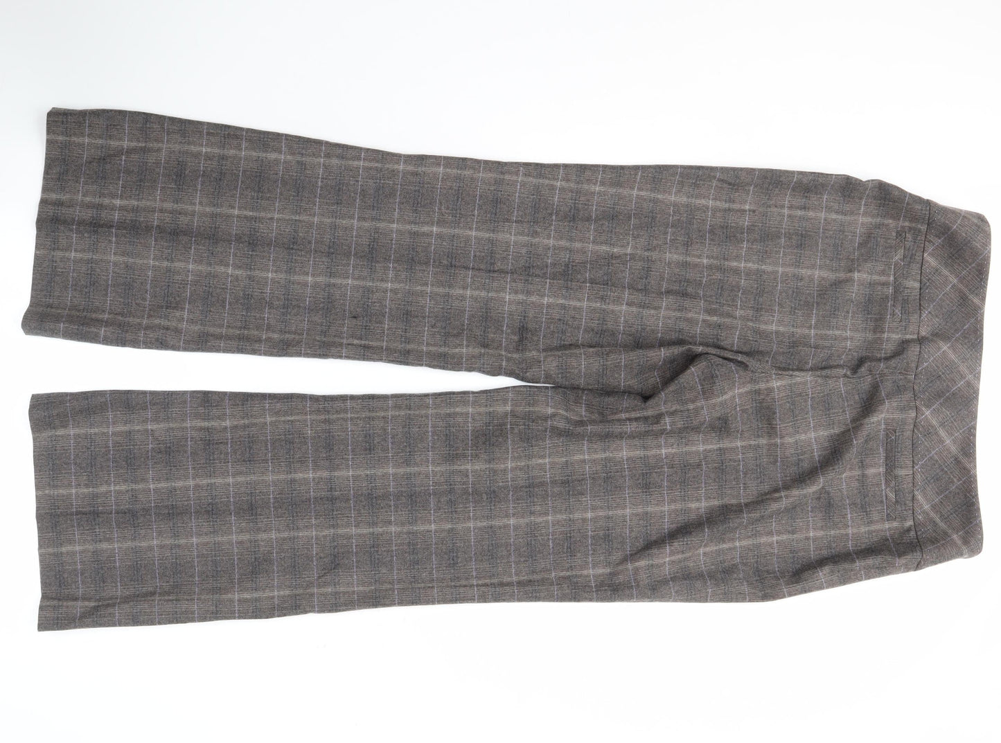 Next Women's Brown Plaid Trousers, Size 14, Business Wear