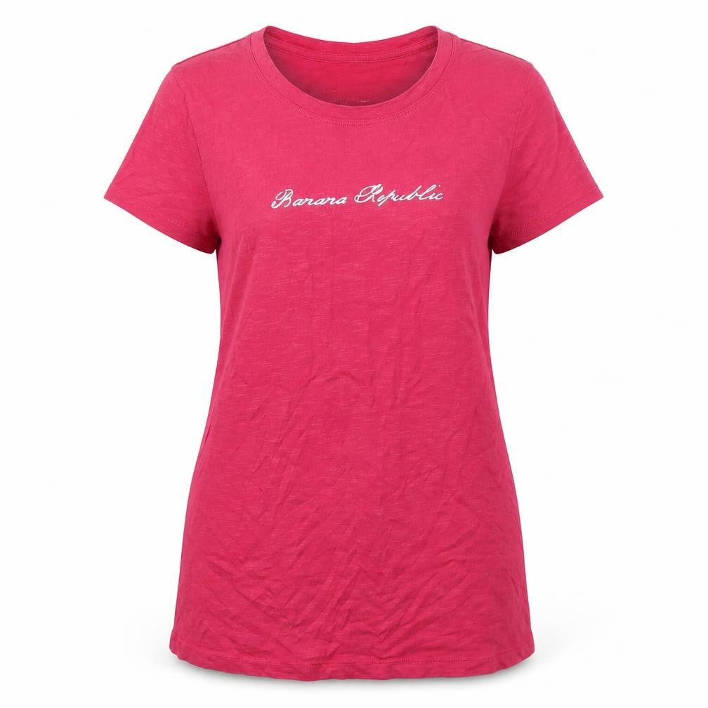 Womens UK Size M Banana Republic Pink 100% Cotton T-Shirt