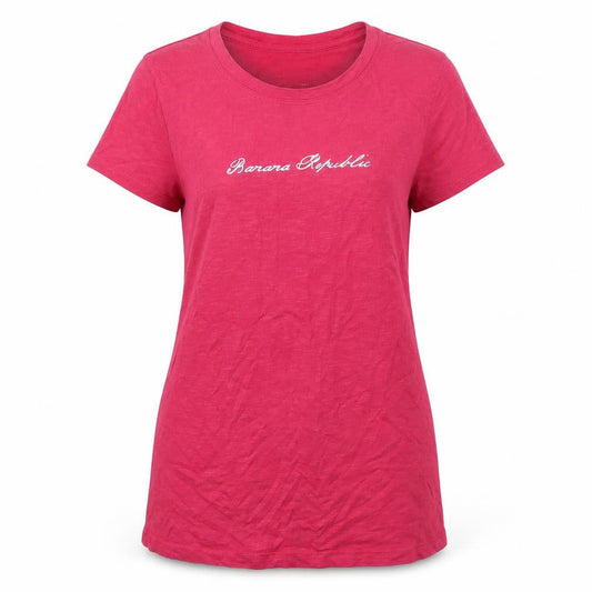 Womens UK Size M Banana Republic Pink 100% Cotton T-Shirt