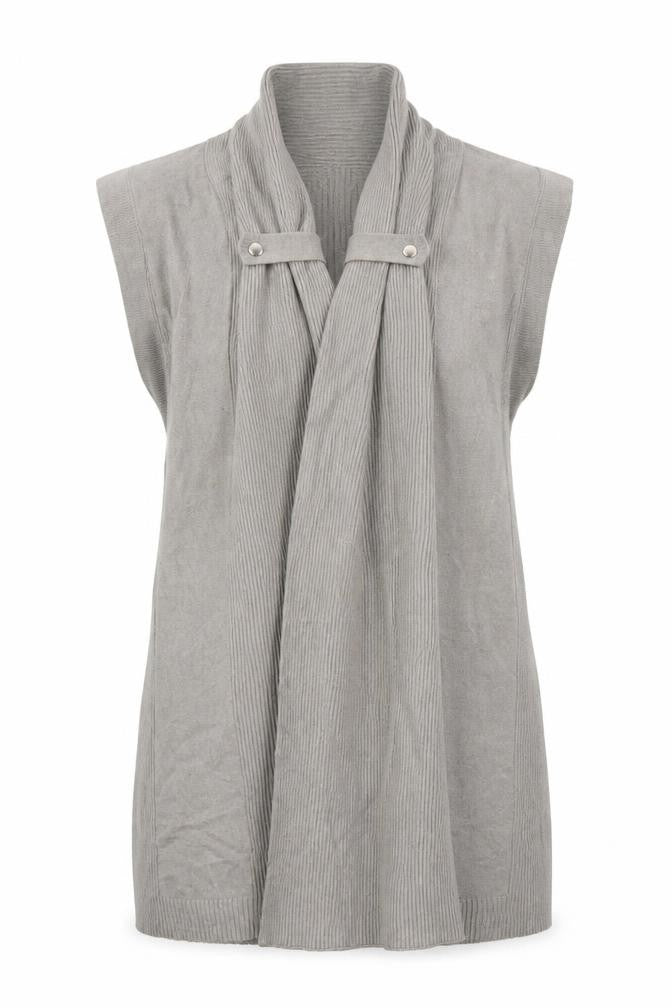 Marks and Spencer Women's Grey Knit Open Front Vest Size 14